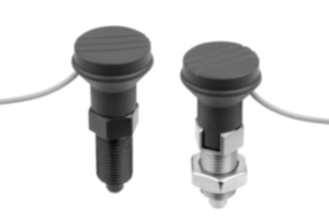 Indexing plungers steel or stainless steel with plastic mushroom grip and status sensor, hardwired