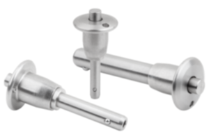 Ball lock pins with stainless steel mushroom grip