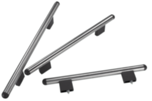 Tubular handles, stainless steel with aluminium tube holders