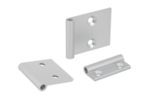 Hinge halves aluminium, on-frame