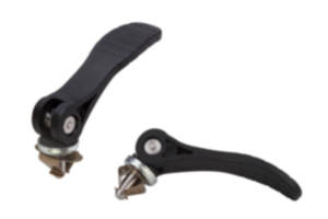 Cam levers, plastic with quick lock, plastic thrust washer and steel locking pin