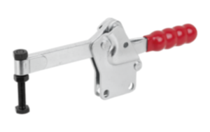 Toggle clamps horizontal with straight foot and full holding arm