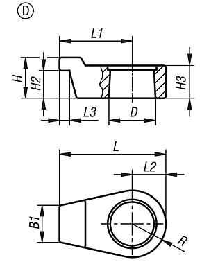 Hållarm för svängspännare hydraulisk, form D