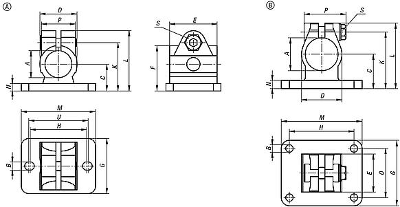 Tube clamps flange stainless steel